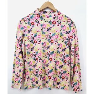 VTG Blair Womens M Turtleneck Shirt Floral Cottagecore Prairie Whimsical S1010